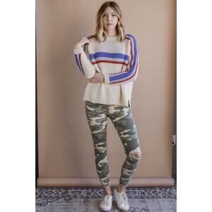 Mother High Waisted Looker Ankle Fray Jeans in See Me Camouflage Print